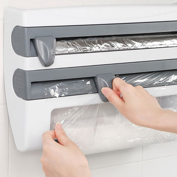 4-In-1 Kitchen Roll Holder Dispenser Kitchen Foil Film Wrap Tissue Paper 4 IN 1 Kitchen Roll Holder Dispenser