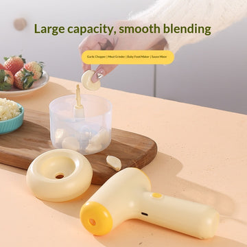 2 In 1 Electric Garlic Chopper USB Rechargeable Vegetable Chili Meat Ginger Masher Handheld Multipurpose Kitchen Gadgets